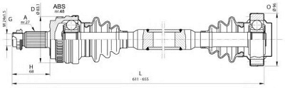 OPEN PARTS drs634700 -  Приводной вал